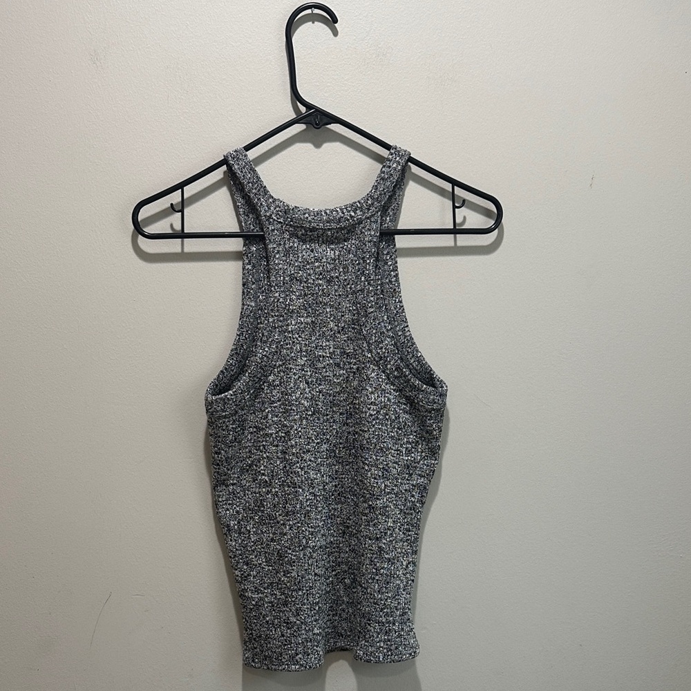 Maeve Anthropologie Gray Speckled Knit Racerback Tank - Picture 3 of 7